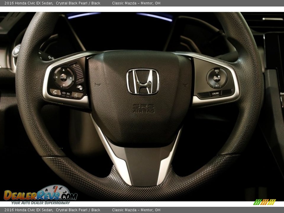 2016 Honda Civic EX Sedan Crystal Black Pearl / Black Photo #7