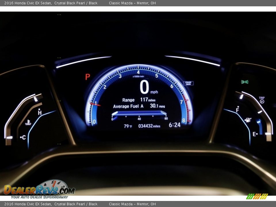 2016 Honda Civic EX Sedan Crystal Black Pearl / Black Photo #8