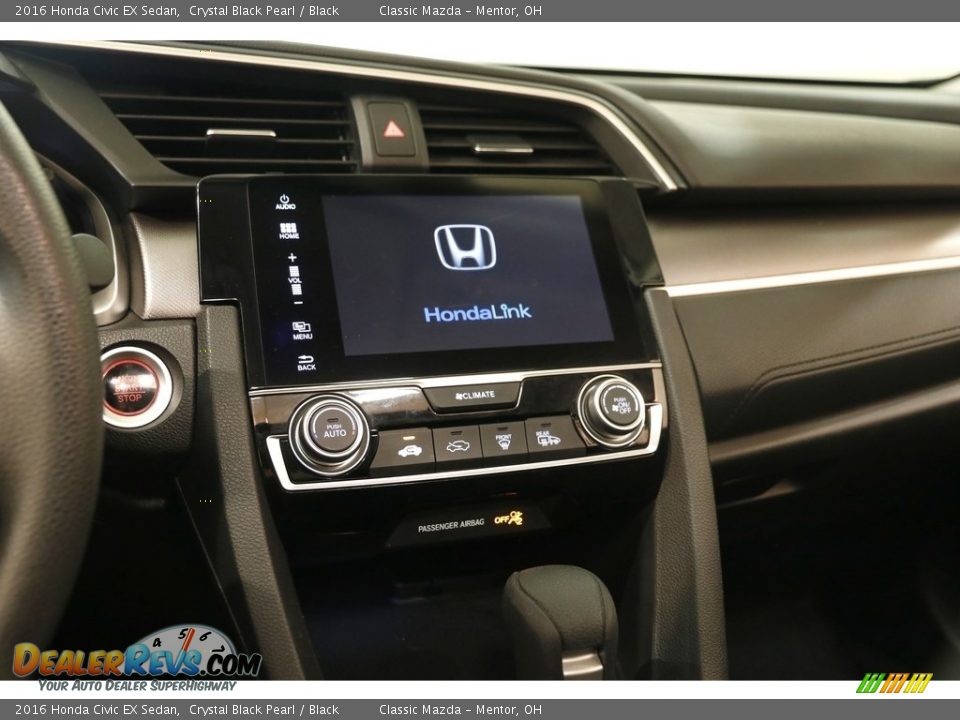 2016 Honda Civic EX Sedan Crystal Black Pearl / Black Photo #9