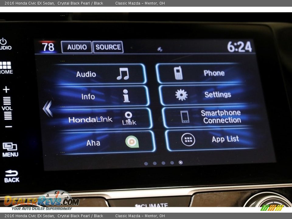 2016 Honda Civic EX Sedan Crystal Black Pearl / Black Photo #10