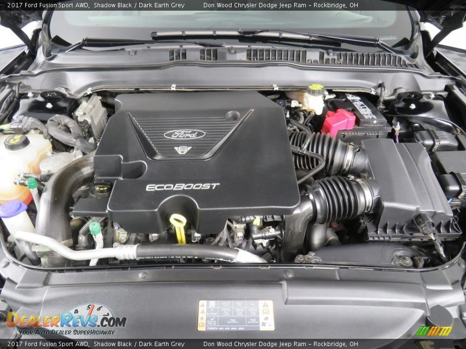 2017 Ford Fusion Sport AWD Shadow Black / Dark Earth Grey Photo #9