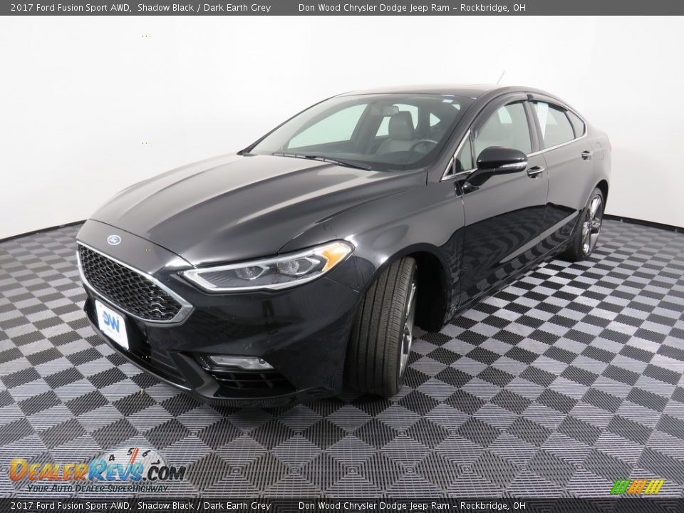 2017 Ford Fusion Sport AWD Shadow Black / Dark Earth Grey Photo #10