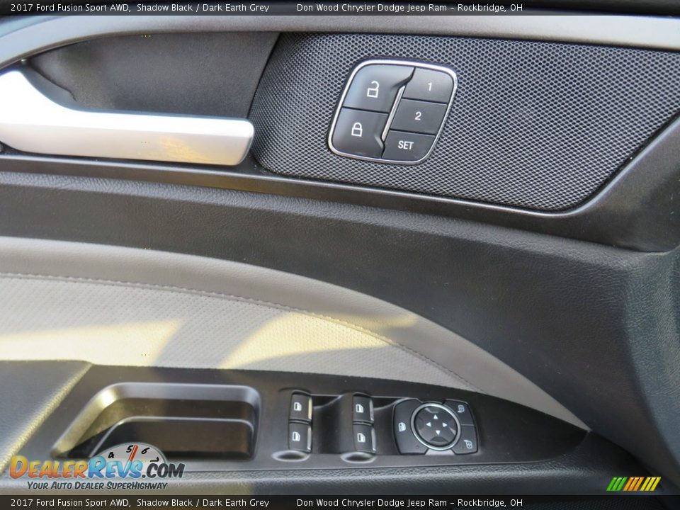 2017 Ford Fusion Sport AWD Shadow Black / Dark Earth Grey Photo #20