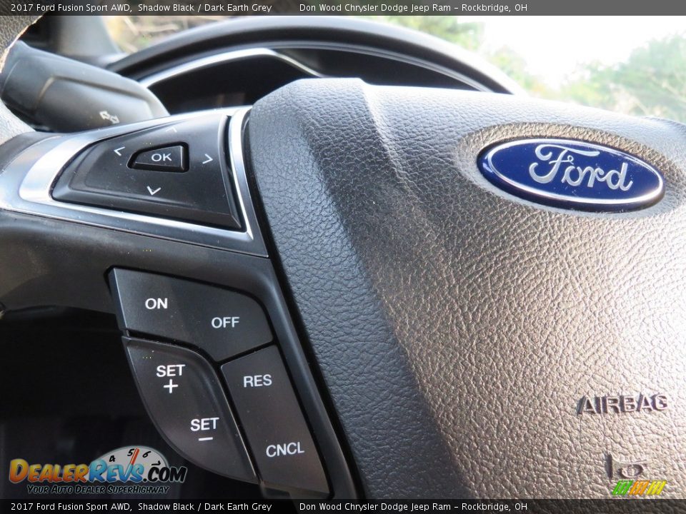 2017 Ford Fusion Sport AWD Shadow Black / Dark Earth Grey Photo #25