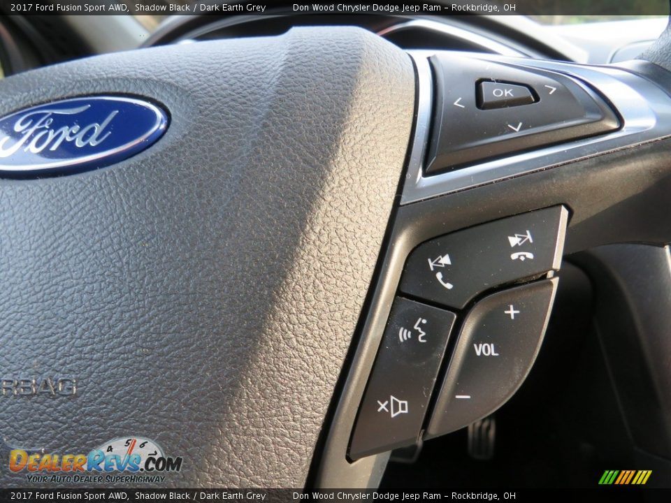 2017 Ford Fusion Sport AWD Shadow Black / Dark Earth Grey Photo #26