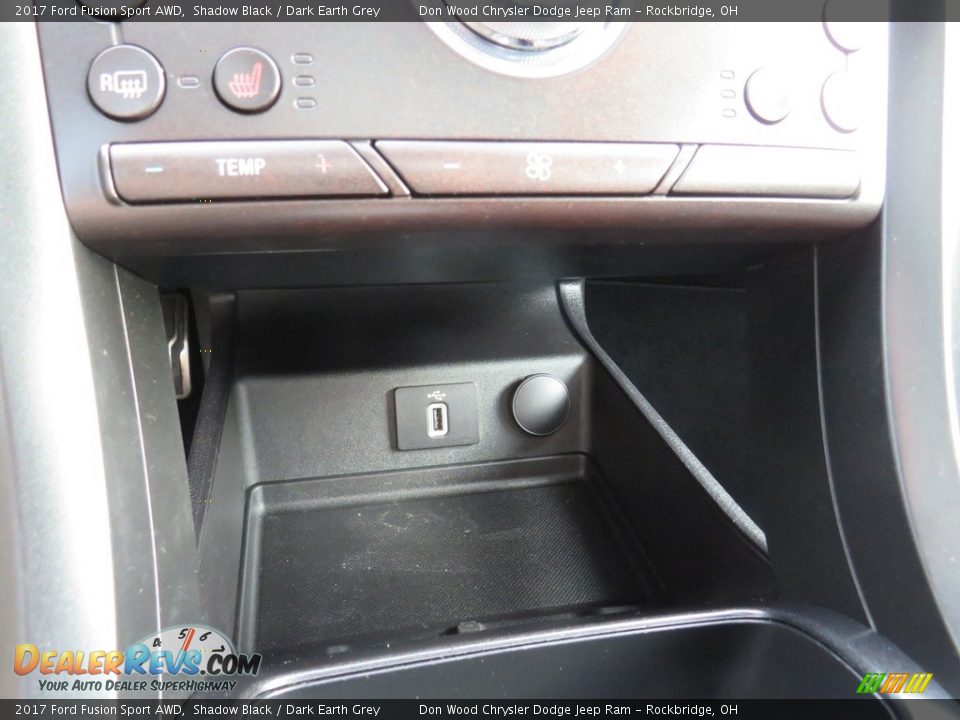 2017 Ford Fusion Sport AWD Shadow Black / Dark Earth Grey Photo #29