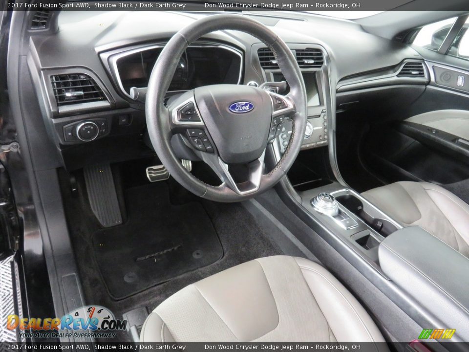 2017 Ford Fusion Sport AWD Shadow Black / Dark Earth Grey Photo #33