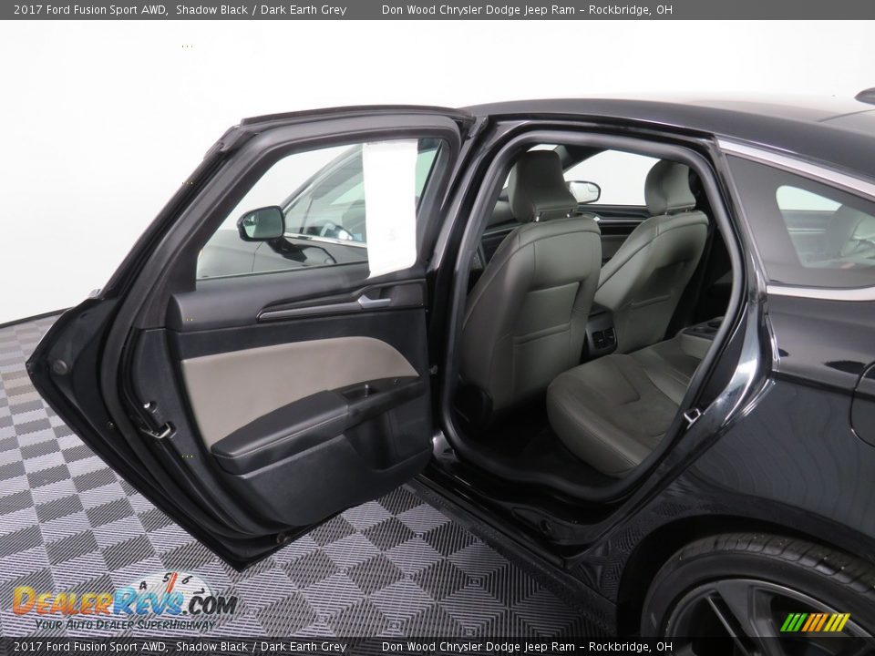 2017 Ford Fusion Sport AWD Shadow Black / Dark Earth Grey Photo #35