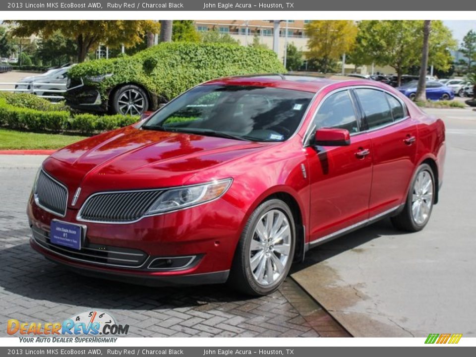 2013 Lincoln MKS EcoBoost AWD Ruby Red / Charcoal Black Photo #3
