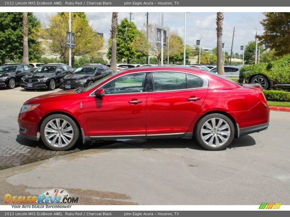 2013 Lincoln MKS EcoBoost AWD Ruby Red / Charcoal Black Photo #4