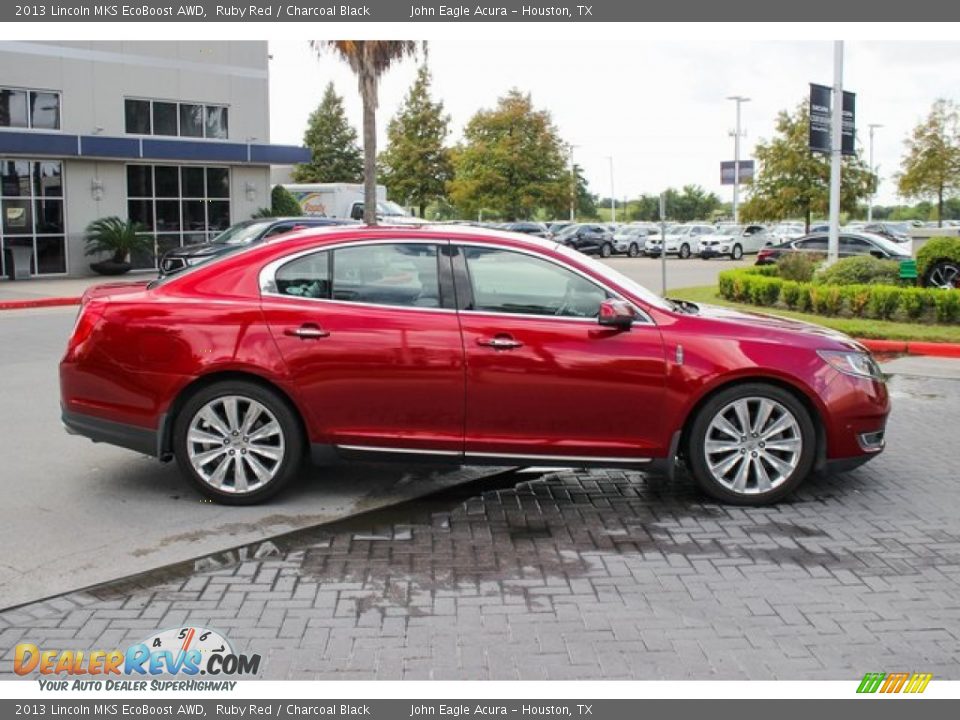 2013 Lincoln MKS EcoBoost AWD Ruby Red / Charcoal Black Photo #8