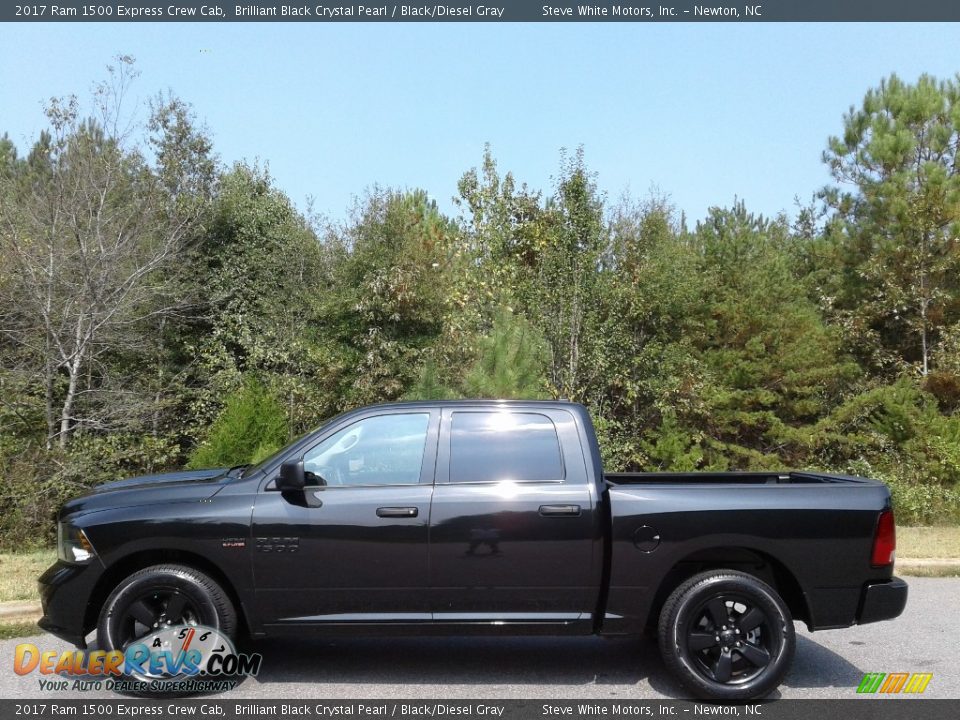 2017 Ram 1500 Express Crew Cab Brilliant Black Crystal Pearl / Black/Diesel Gray Photo #1