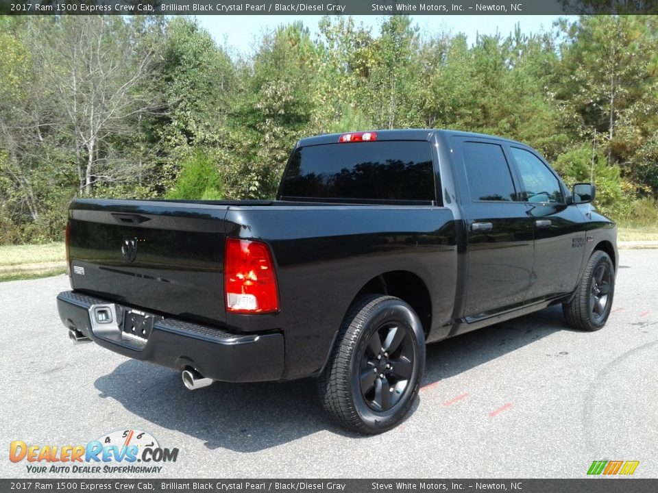 2017 Ram 1500 Express Crew Cab Brilliant Black Crystal Pearl / Black/Diesel Gray Photo #6