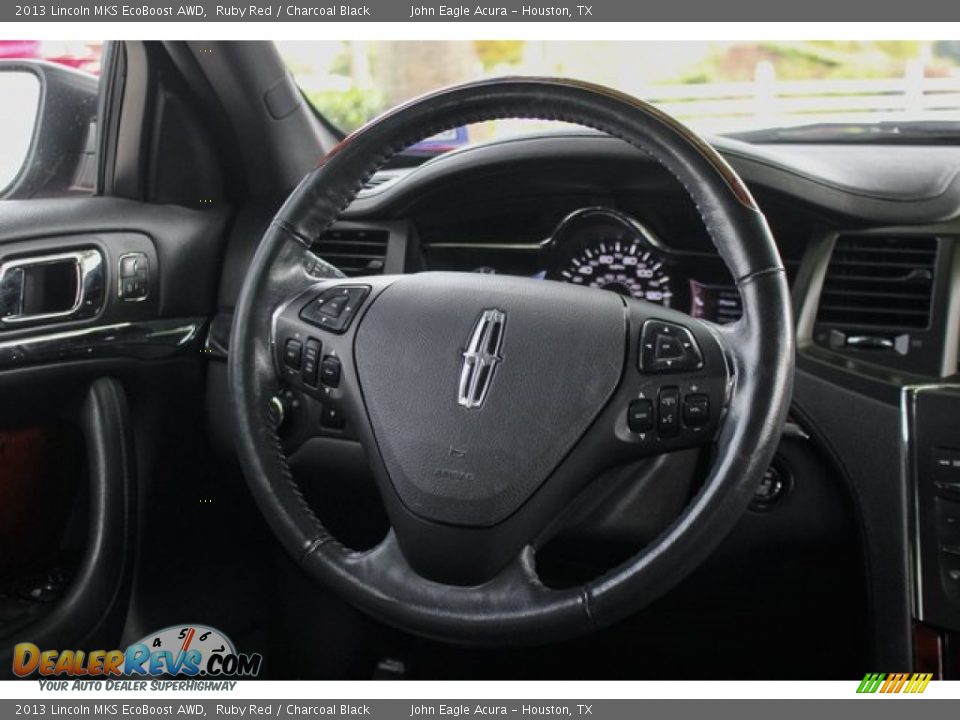 2013 Lincoln MKS EcoBoost AWD Ruby Red / Charcoal Black Photo #30