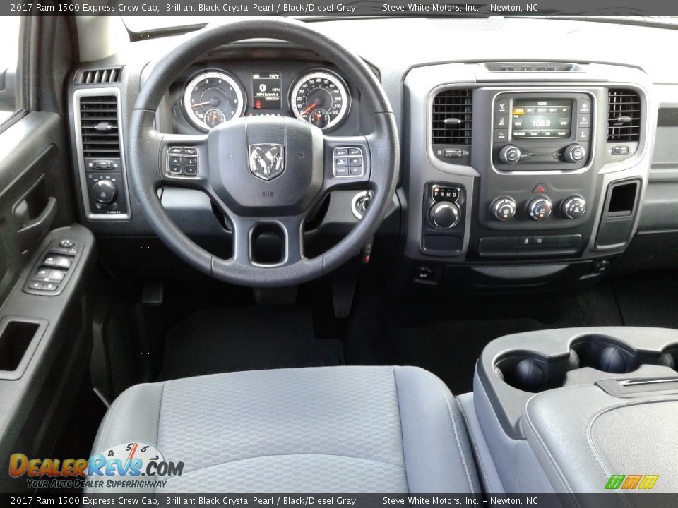 2017 Ram 1500 Express Crew Cab Brilliant Black Crystal Pearl / Black/Diesel Gray Photo #23