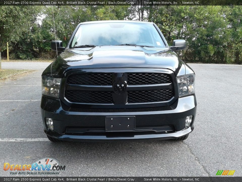 2017 Ram 1500 Express Quad Cab 4x4 Brilliant Black Crystal Pearl / Black/Diesel Gray Photo #3