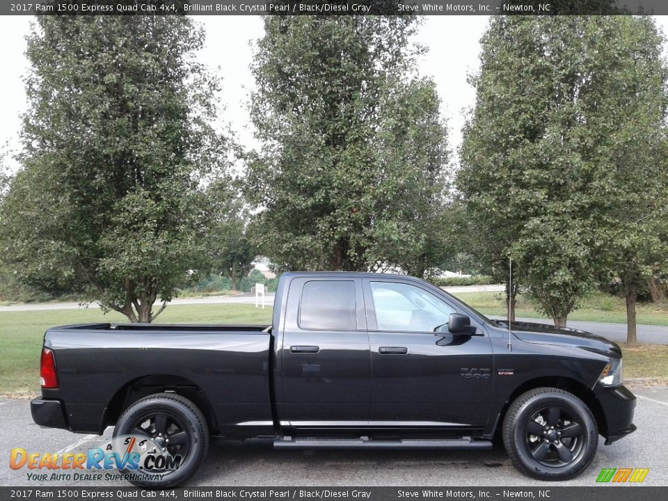 2017 Ram 1500 Express Quad Cab 4x4 Brilliant Black Crystal Pearl / Black/Diesel Gray Photo #5