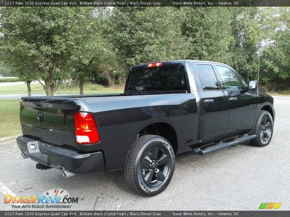 2017 Ram 1500 Express Quad Cab 4x4 Brilliant Black Crystal Pearl / Black/Diesel Gray Photo #6