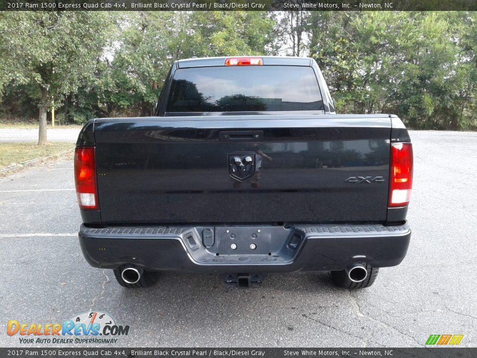 2017 Ram 1500 Express Quad Cab 4x4 Brilliant Black Crystal Pearl / Black/Diesel Gray Photo #7