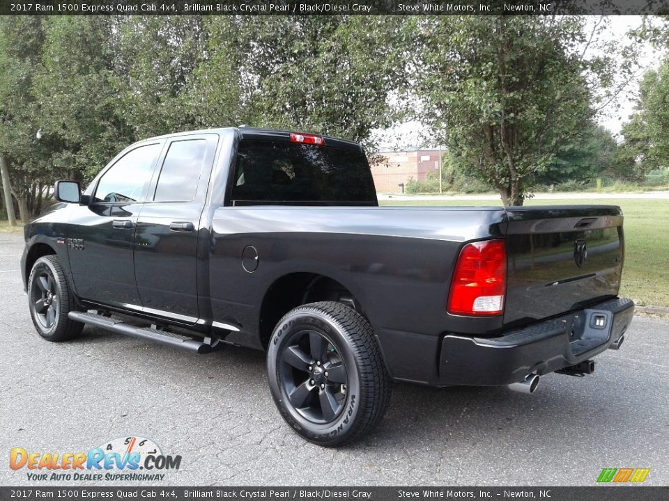 2017 Ram 1500 Express Quad Cab 4x4 Brilliant Black Crystal Pearl / Black/Diesel Gray Photo #8
