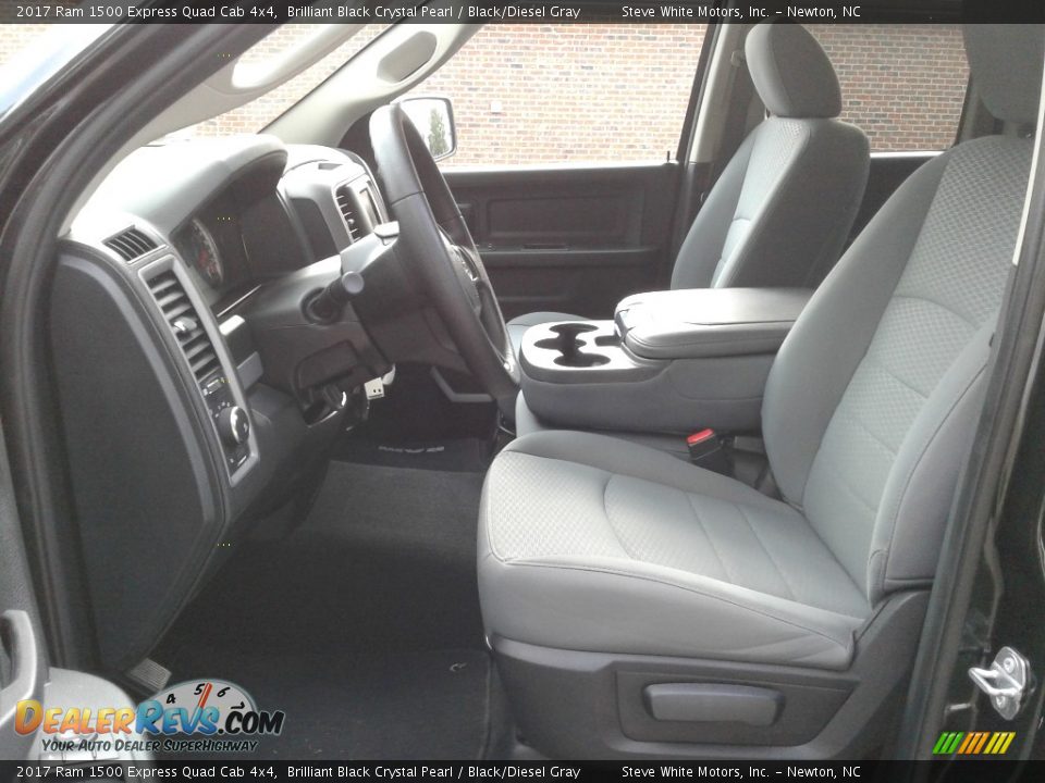 2017 Ram 1500 Express Quad Cab 4x4 Brilliant Black Crystal Pearl / Black/Diesel Gray Photo #10