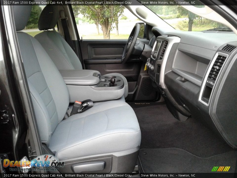 2017 Ram 1500 Express Quad Cab 4x4 Brilliant Black Crystal Pearl / Black/Diesel Gray Photo #14