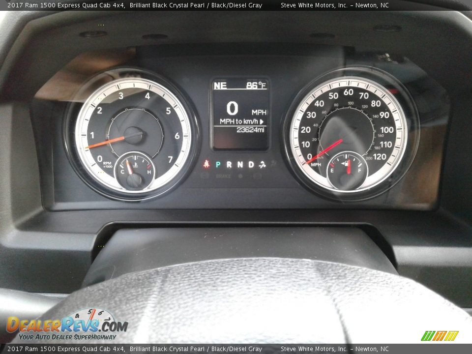 2017 Ram 1500 Express Quad Cab 4x4 Brilliant Black Crystal Pearl / Black/Diesel Gray Photo #17
