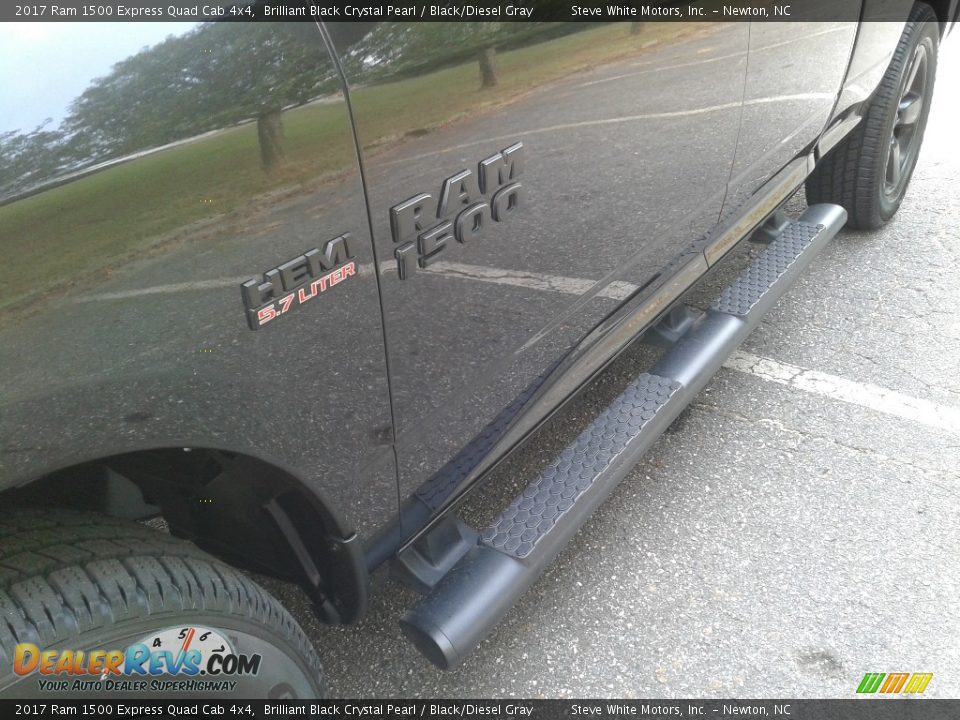 2017 Ram 1500 Express Quad Cab 4x4 Brilliant Black Crystal Pearl / Black/Diesel Gray Photo #25