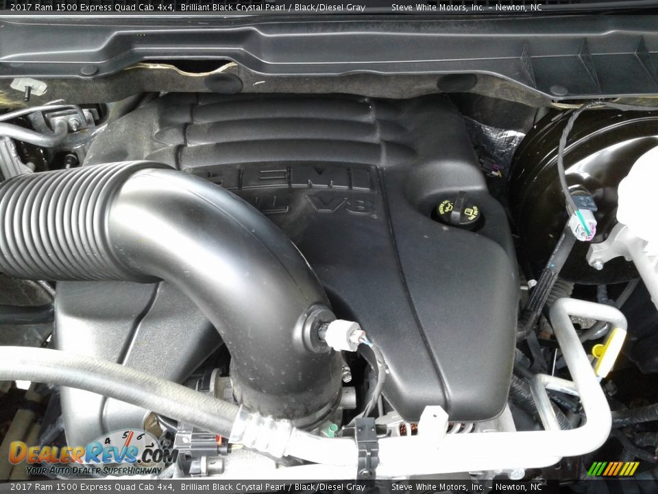 2017 Ram 1500 Express Quad Cab 4x4 Brilliant Black Crystal Pearl / Black/Diesel Gray Photo #27