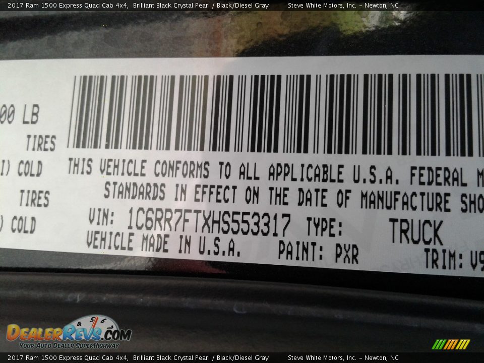 2017 Ram 1500 Express Quad Cab 4x4 Brilliant Black Crystal Pearl / Black/Diesel Gray Photo #28