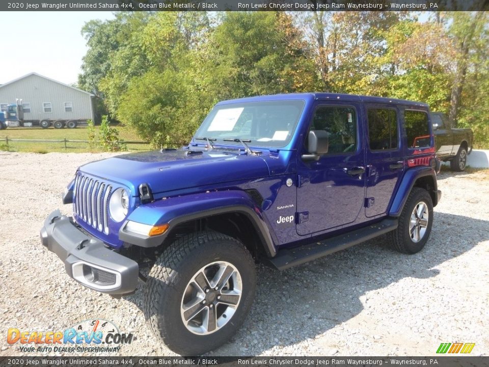 2020 Jeep Wrangler Unlimited Sahara 4x4 Ocean Blue Metallic / Black Photo #1