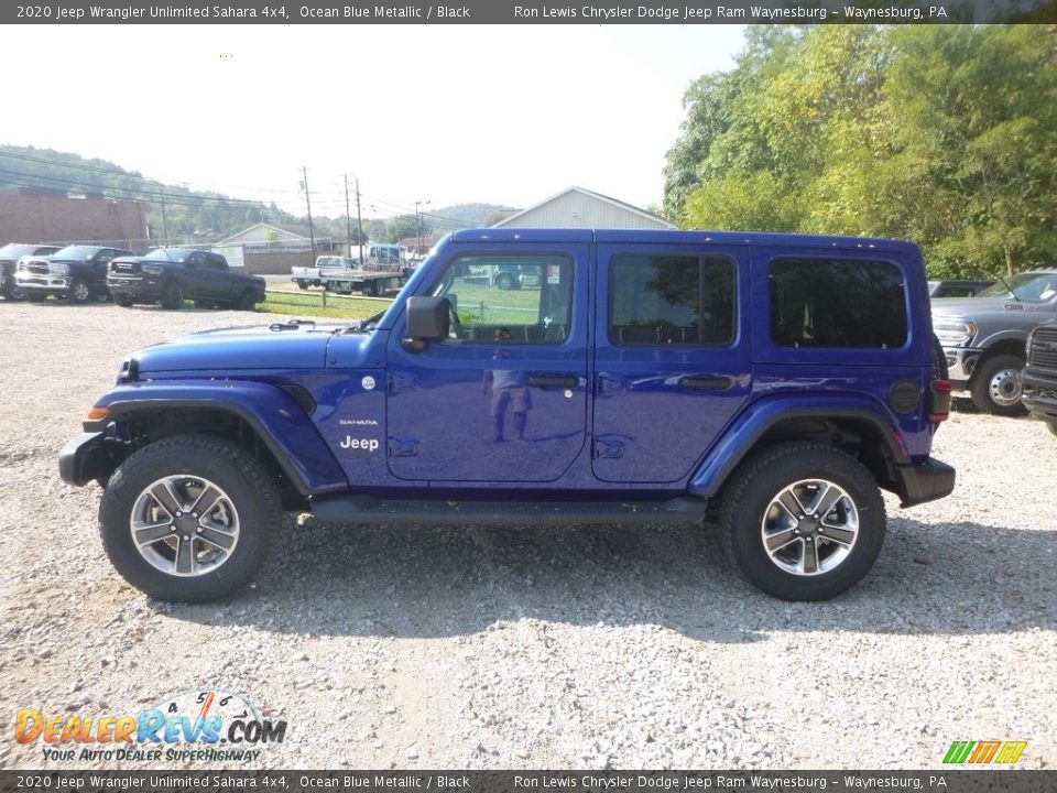 2020 Jeep Wrangler Unlimited Sahara 4x4 Ocean Blue Metallic / Black Photo #2