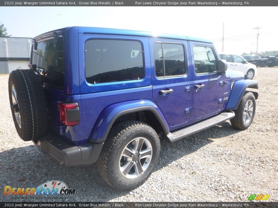 2020 Jeep Wrangler Unlimited Sahara 4x4 Ocean Blue Metallic / Black Photo #5