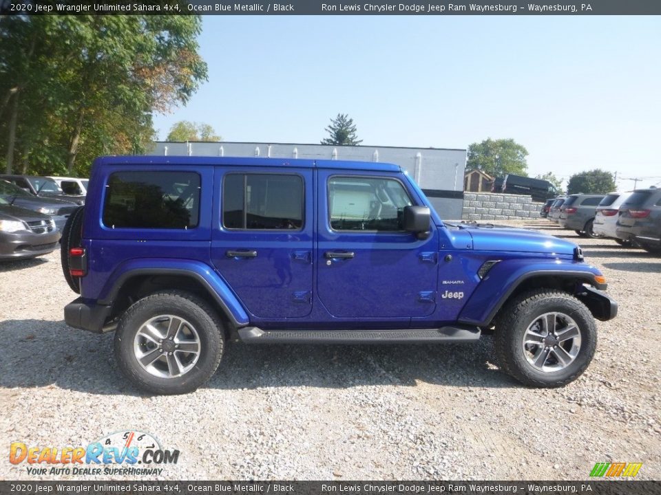 2020 Jeep Wrangler Unlimited Sahara 4x4 Ocean Blue Metallic / Black Photo #6