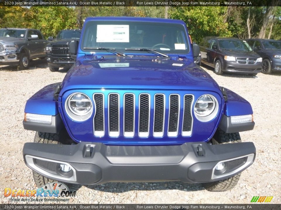 2020 Jeep Wrangler Unlimited Sahara 4x4 Ocean Blue Metallic / Black Photo #8