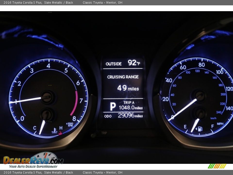 2016 Toyota Corolla S Plus Slate Metallic / Black Photo #7