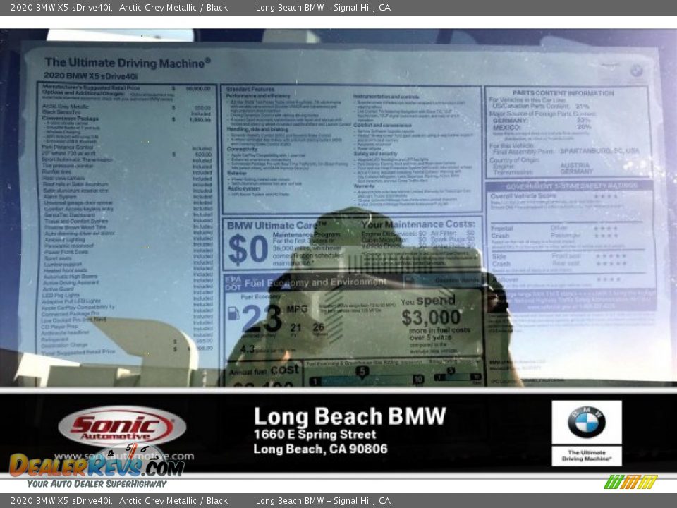 2020 BMW X5 sDrive40i Arctic Grey Metallic / Black Photo #10