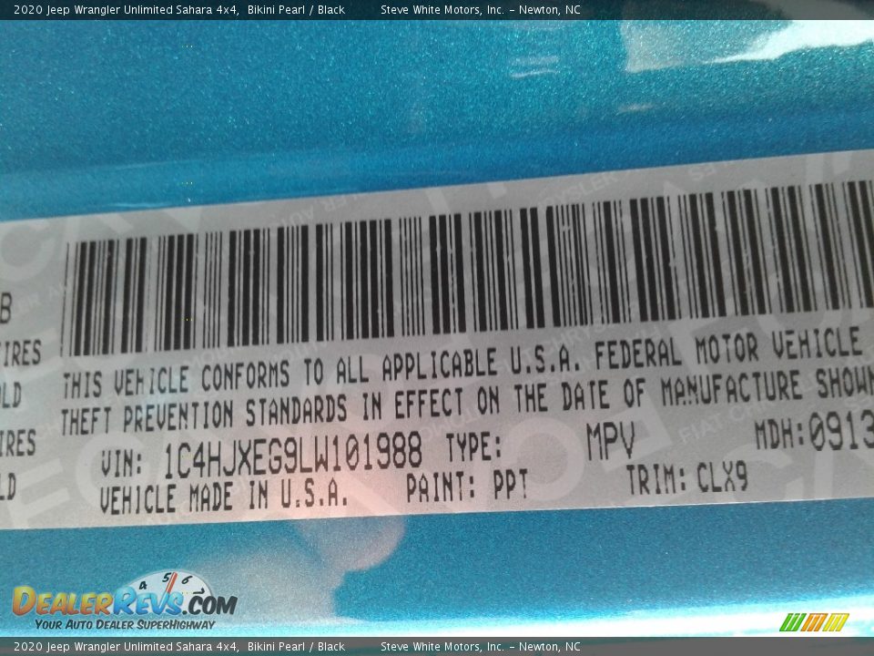 2020 Jeep Wrangler Unlimited Sahara 4x4 Bikini Pearl / Black Photo #31