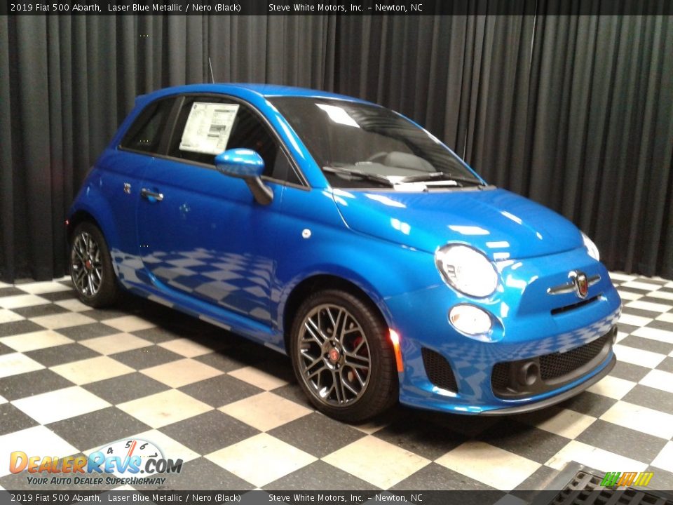 2019 Fiat 500 Abarth Laser Blue Metallic / Nero (Black) Photo #4