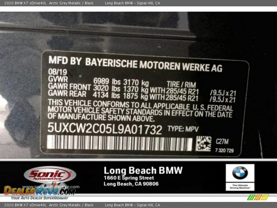 2020 BMW X7 xDrive40i Arctic Grey Metallic / Black Photo #11