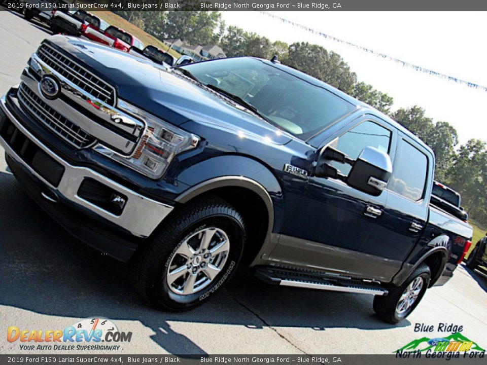 2019 Ford F150 Lariat SuperCrew 4x4 Blue Jeans / Black Photo #34