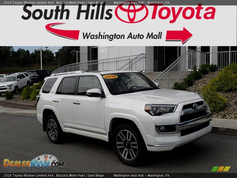 2016 Toyota 4Runner Limited 4x4 Blizzard White Pearl / Sand Beige Photo #1