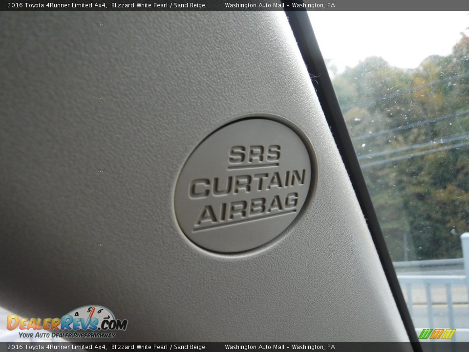 2016 Toyota 4Runner Limited 4x4 Blizzard White Pearl / Sand Beige Photo #22