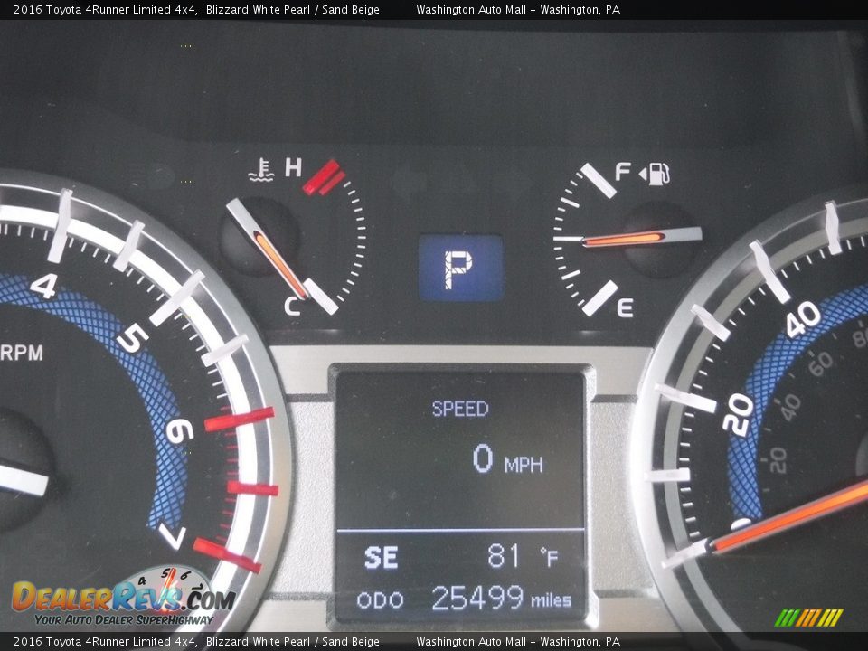 2016 Toyota 4Runner Limited 4x4 Blizzard White Pearl / Sand Beige Photo #26