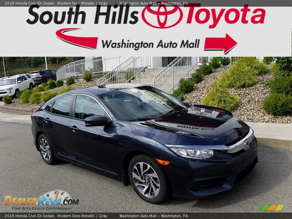 2016 Honda Civic EX Sedan Modern Steel Metallic / Gray Photo #1
