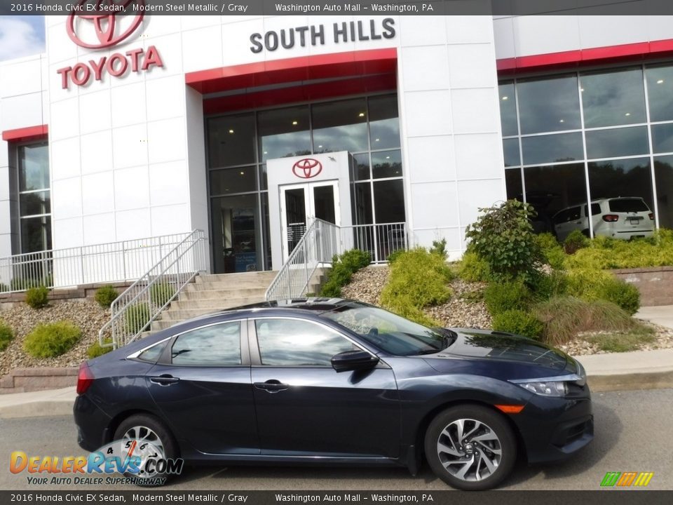 2016 Honda Civic EX Sedan Modern Steel Metallic / Gray Photo #2