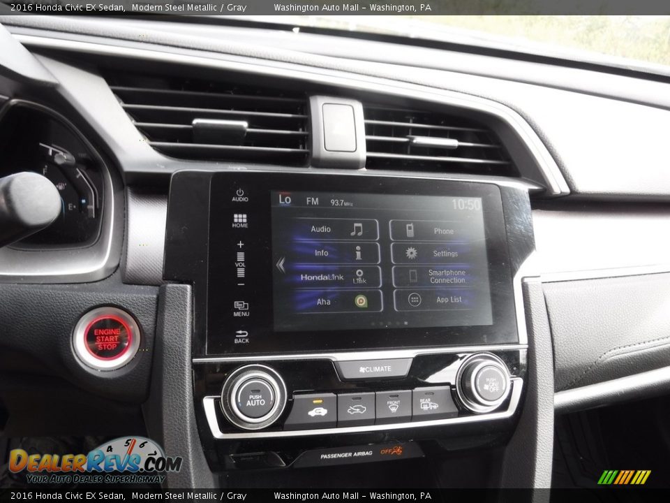 2016 Honda Civic EX Sedan Modern Steel Metallic / Gray Photo #16