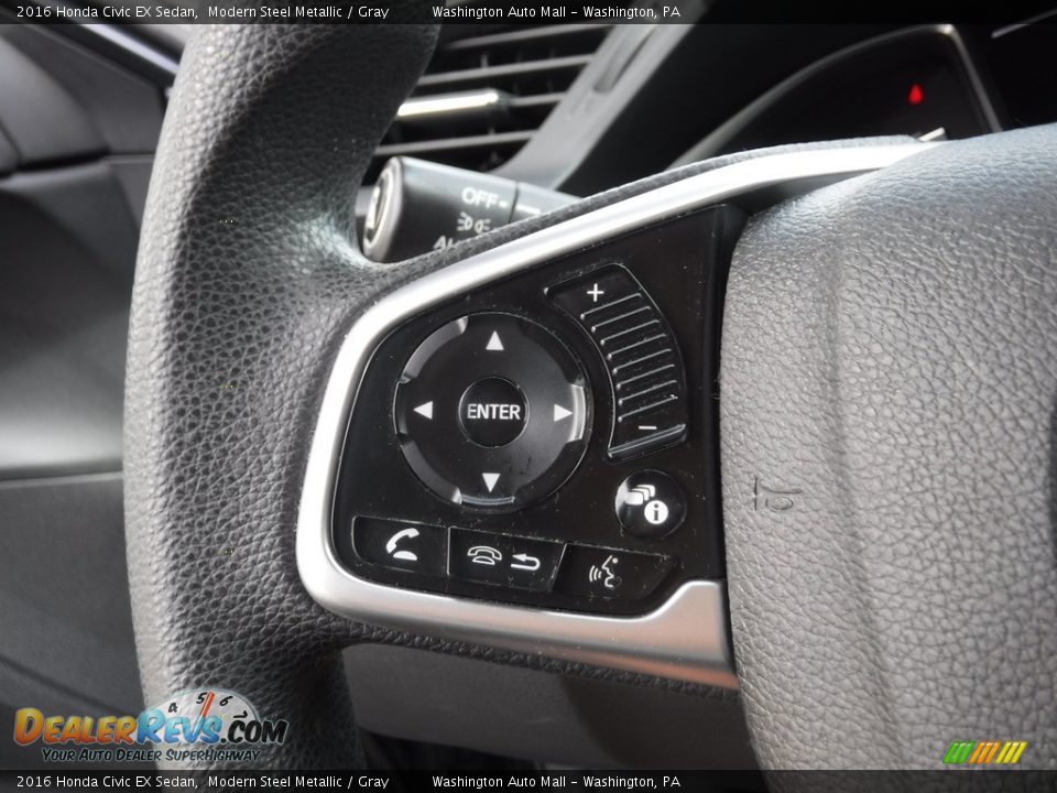 2016 Honda Civic EX Sedan Modern Steel Metallic / Gray Photo #19