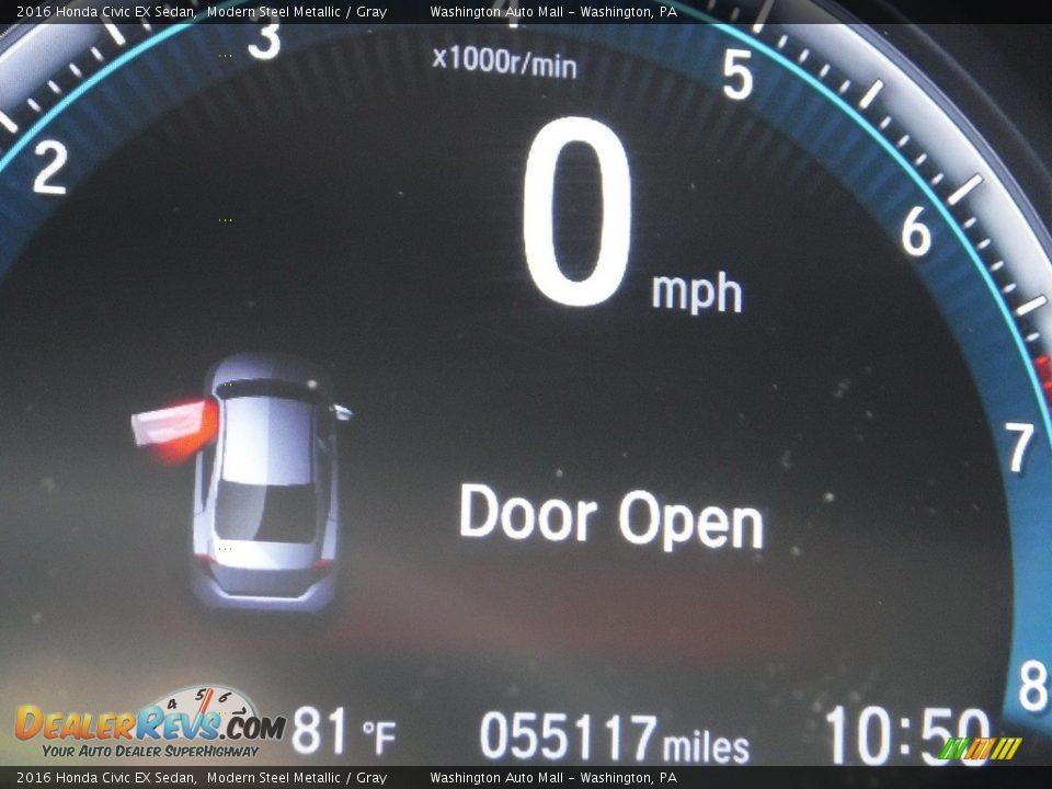 2016 Honda Civic EX Sedan Modern Steel Metallic / Gray Photo #25