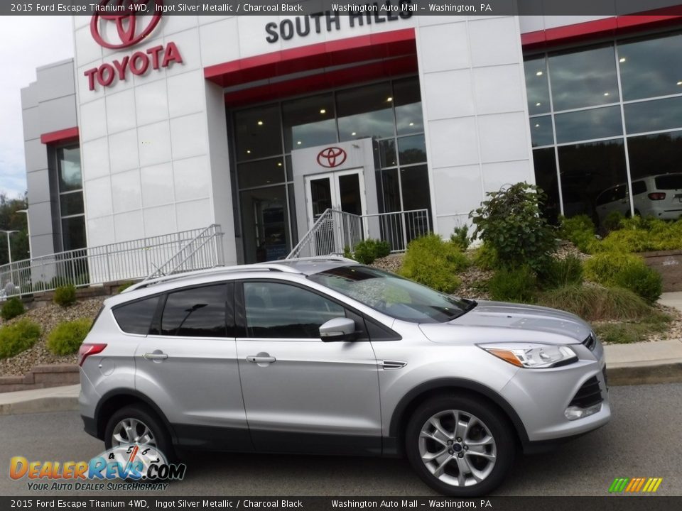 2015 Ford Escape Titanium 4WD Ingot Silver Metallic / Charcoal Black Photo #2